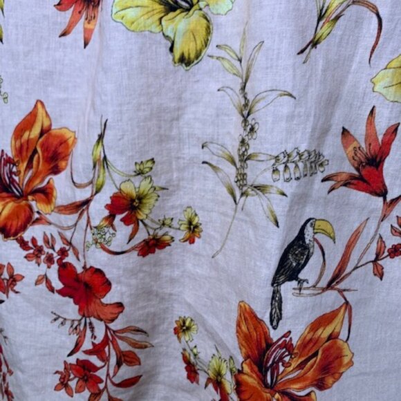 Evereve Floral Ruffle Tank Top - Cream, Red, Yellow - Picture 3 of 5